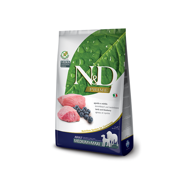 Croquettes chien - N&D - Prime Agneau - Medium / Maxi - Farmina 12 kg