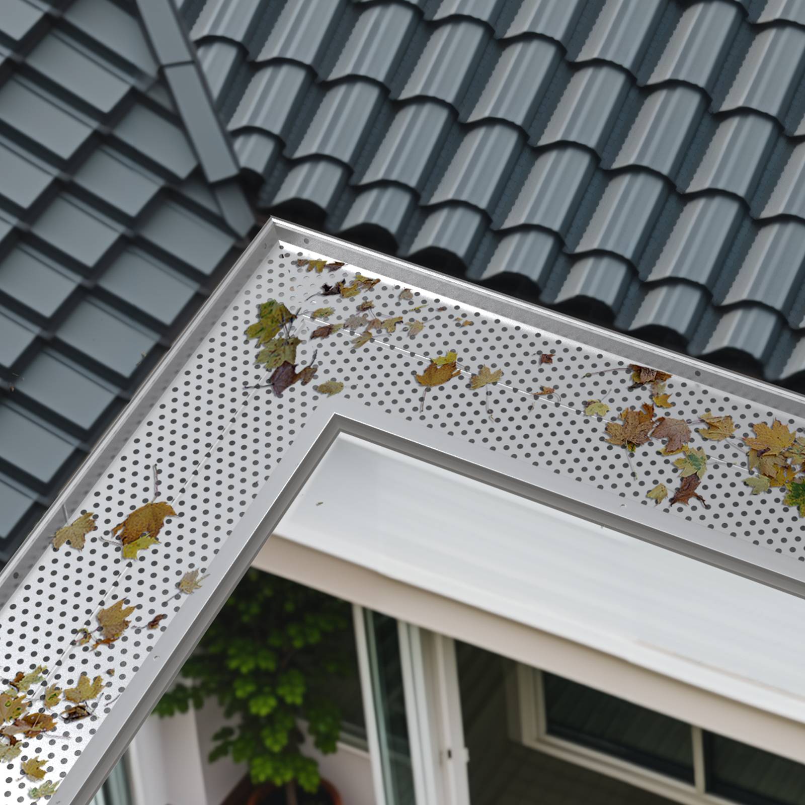 Vevor - VEVOR Grille protection gouttière 127 mm, alu, 13 pièces, longueur totale 15,9 m. Anti-feuilles, trou 4 mm. - Image 8