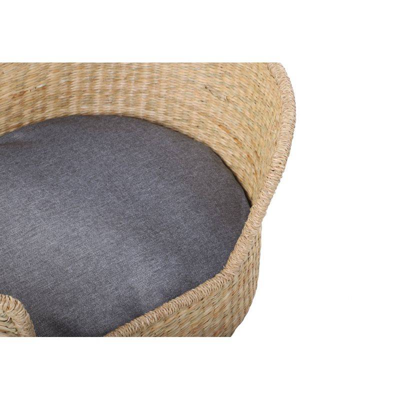 Beau Rivage - Panier ovale ATLAS pour chien et chat en jonc de mer coussin gris Beau Rivage - Imagen 5