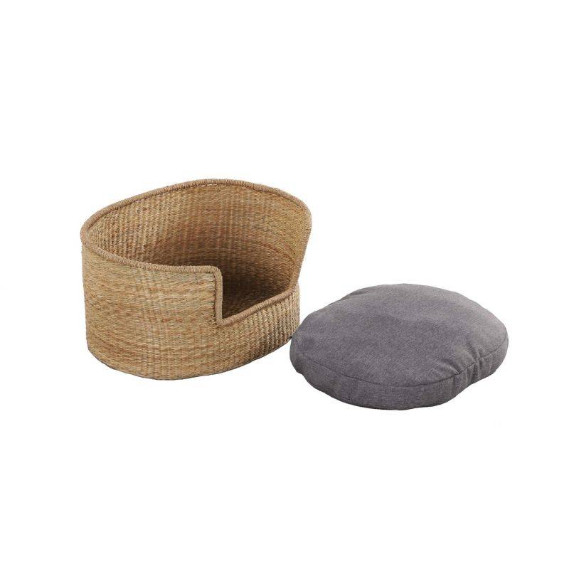 Beau Rivage - Panier ovale ATLAS pour chien et chat en jonc de mer coussin gris Beau Rivage - Imagen 7