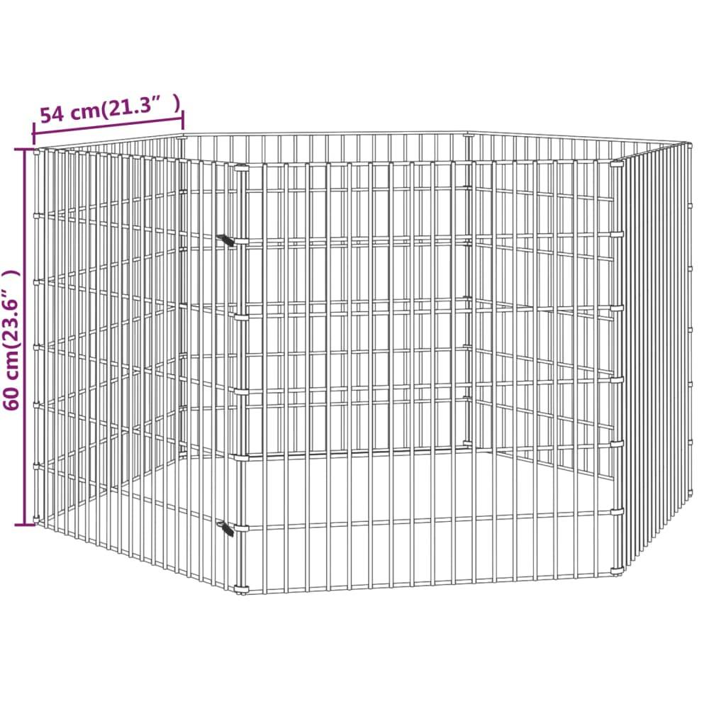 Vidaxl - Enclos pour animaux en liberté 6 panneaux 54x60cm fer galvanisé vidaXL 171573 - Imagen 3