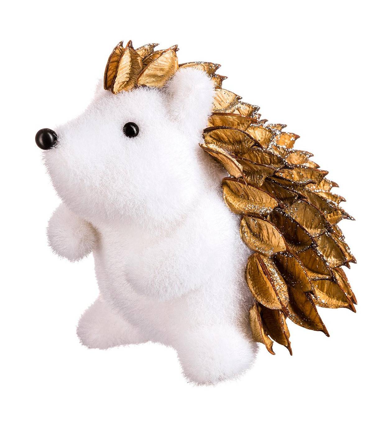Fééric Lights & Christmas - Déco de Noël Hérisson en écorces pailletées H 19 cm