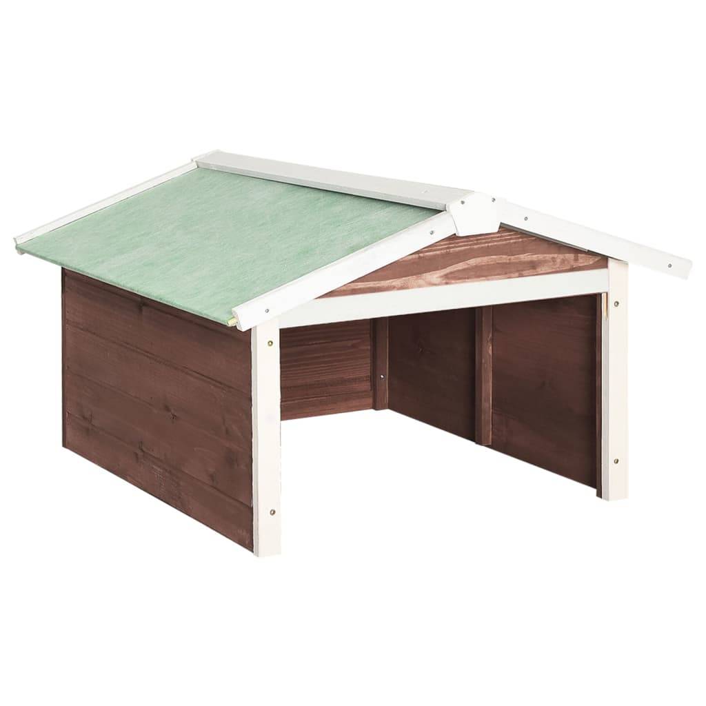 PANGIVO - Garage de tondeuse à gazon bois de sapin moka et blanc 72 x 87 x 50 cm - PANGIVO - Image 2