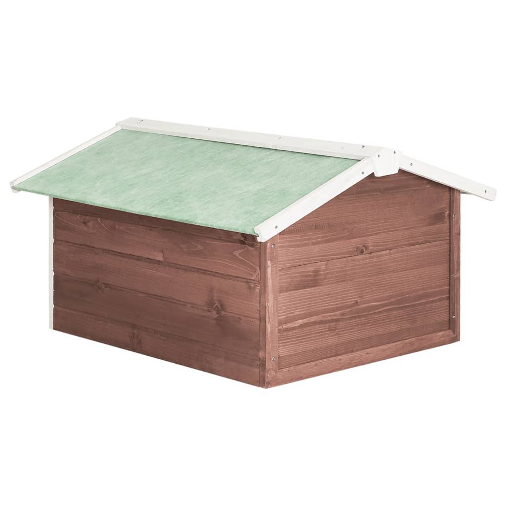 PANGIVO - Garage de tondeuse à gazon bois de sapin moka et blanc 72 x 87 x 50 cm - PANGIVO - Image 5