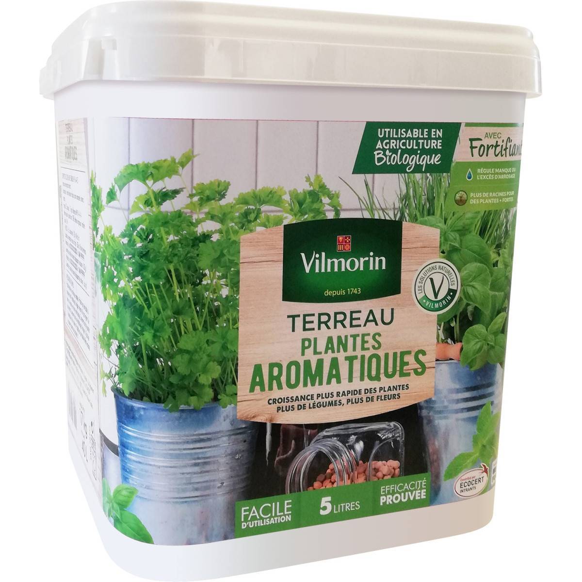 Vilmorin - Terreau Pots de Jardinières aromatiques seau de 5 litres