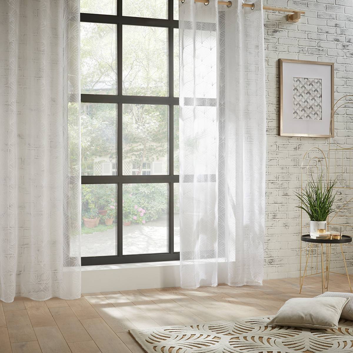 Atmosphera - Voilage "Mia" blanc 140x240cm - Atmosphera Créateur d'intérieur - Imagen 1
