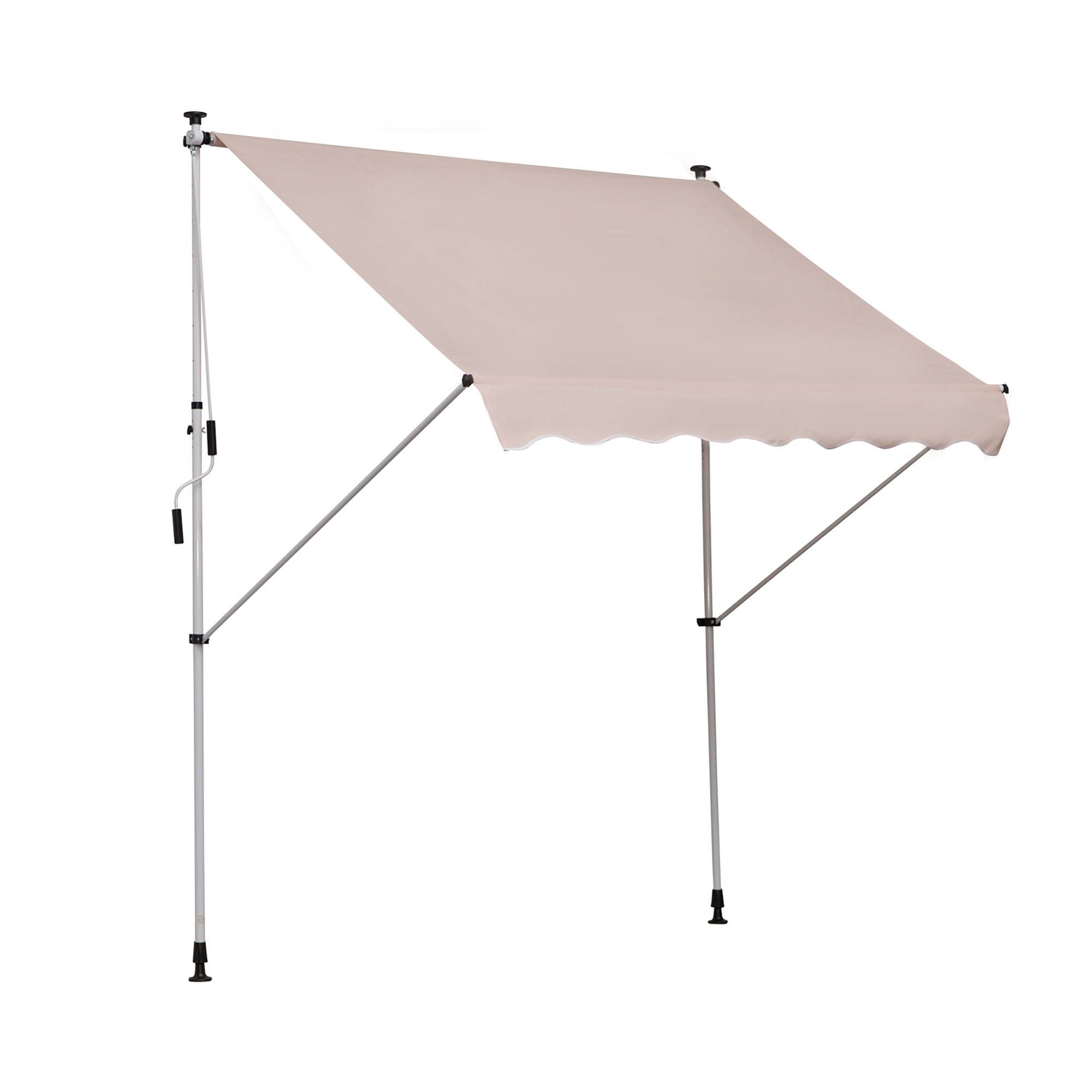 Outsunny - Store banne manuel rétractable 2x1,5x1,7-2,8m inclinaison réglable installation rapide sans trous balcon alu polyester beige - Outsunny - Image 1