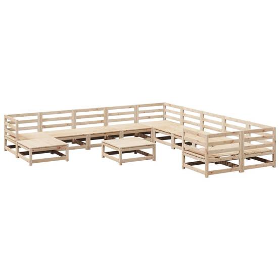 Salon de Jardin Modulaire 12 Pièces en Bois de Pin Massif Brut à Personnaliser Extérieur – ComfortXL Outdoor Living - Image 2