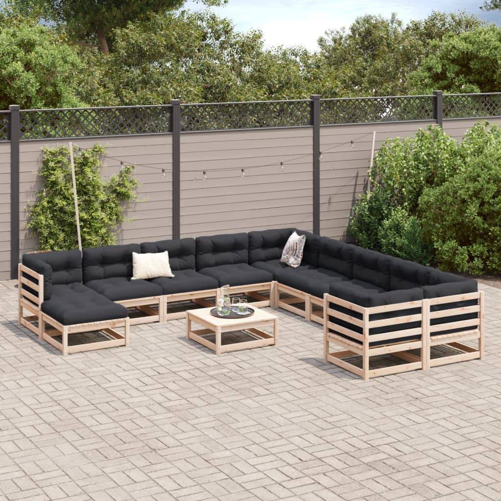 Salon de Jardin Modulaire 12 Pièces en Bois de Pin Massif Brut à Personnaliser Extérieur – ComfortXL Outdoor Living - Image 3
