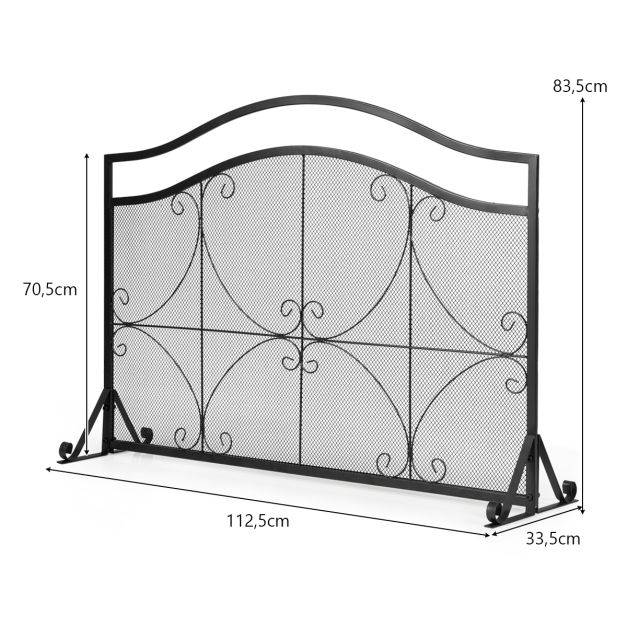Helloshop26 - Pare-feu pour cheminée poêle 1 grand volets long 112 cm haut 83,5 cm en métal - Imagen 4