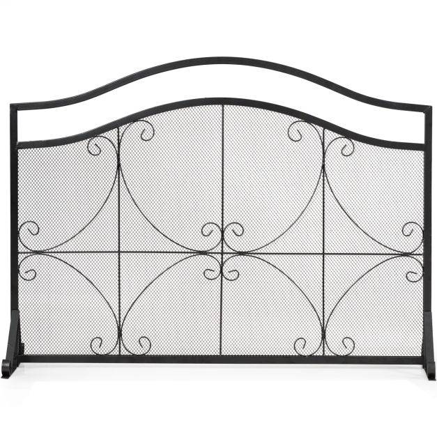 Helloshop26 - Pare-feu pour cheminée poêle 1 grand volets long 112 cm haut 83,5 cm en métal - Imagen 1