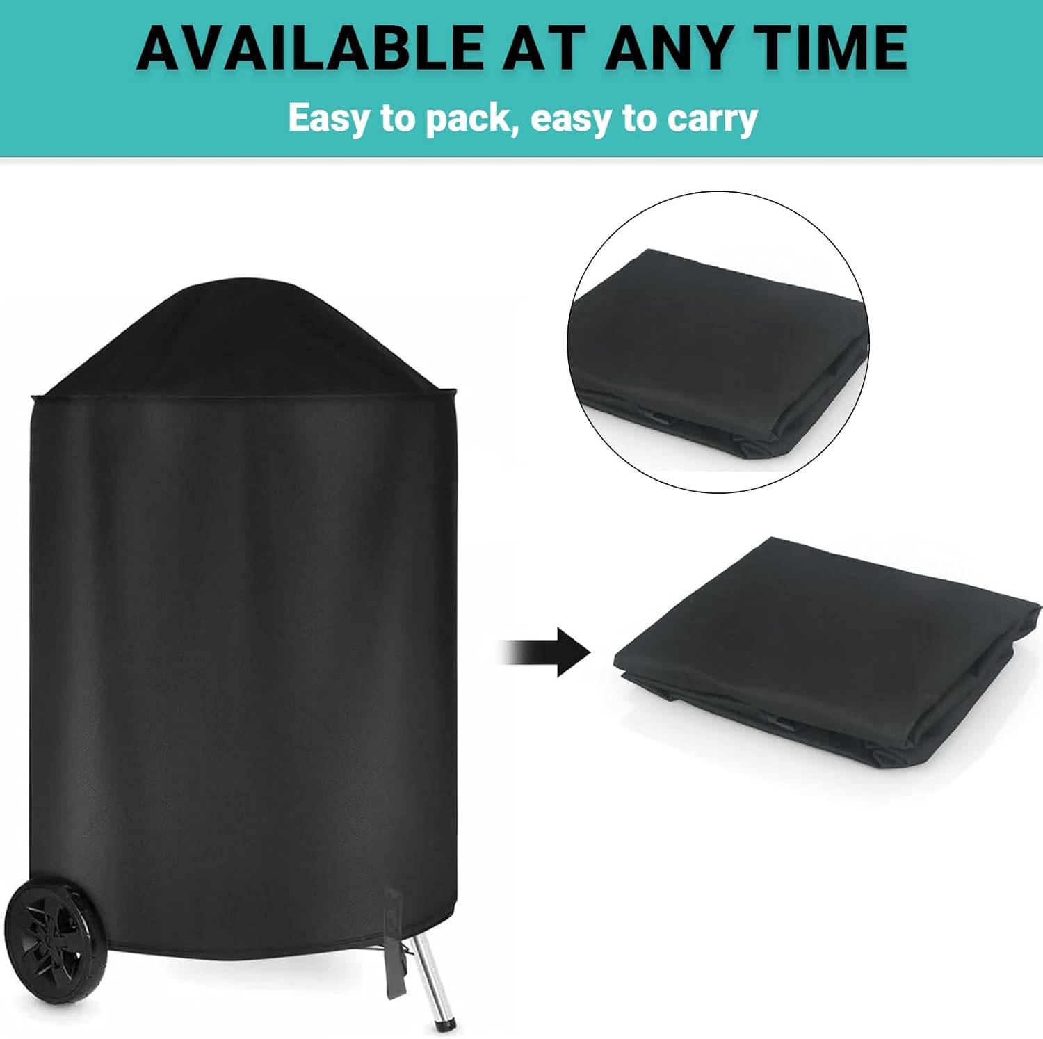 Housse pour barbecue -Housse de protection，Robuste - Tissu Oxford 210D - Résistante au vent - Résistante aux UV et aux déchirures(70 x 90 cm)-Lytech - Image 5