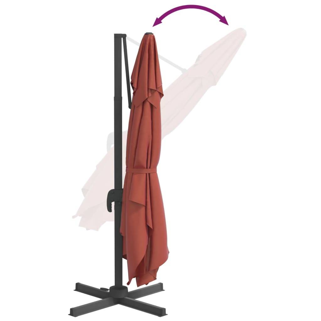 Helloshop26 - Parasol meuble de jardin cantilever à led 400 x 300 cm orange - Imagen 7