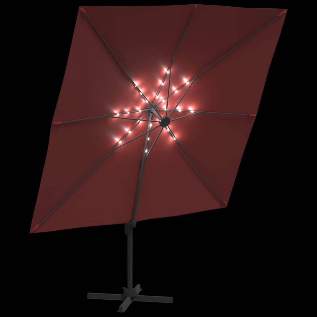 Helloshop26 - Parasol meuble de jardin cantilever à led 400 x 300 cm orange - Imagen 5