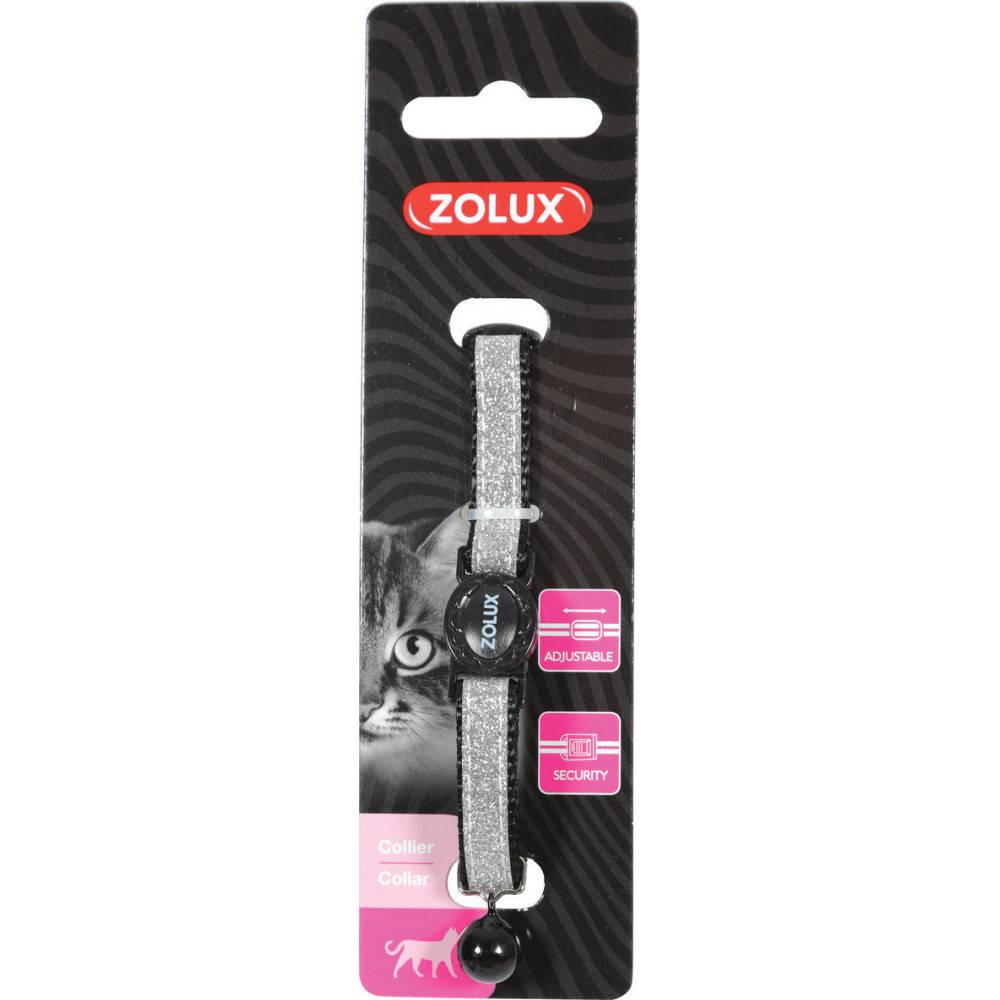 Zolux - zolux - Collier SHINY nylon réglable de 17 à 30 cm, noir pour chat - Imagen 2