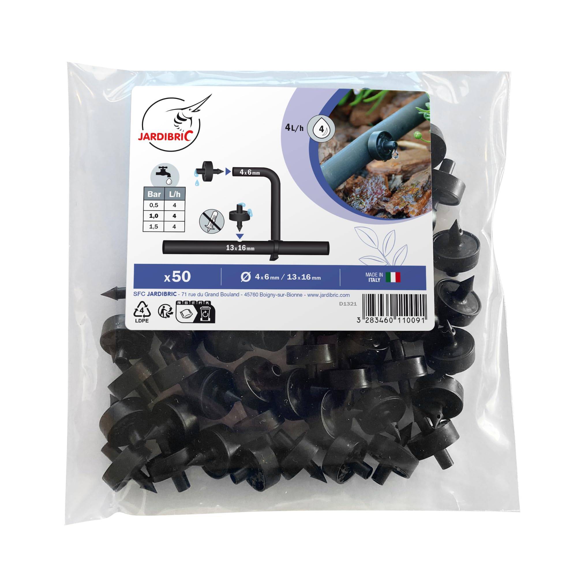 Jardibric - Jardibric - 50 Goutteurs Auto-Régulant Auto-Perçant - Débit de 4 L/h - D1321 - Irrigation Précise et Efficace pour Systèmes Goutte à Goutte. - Image 3