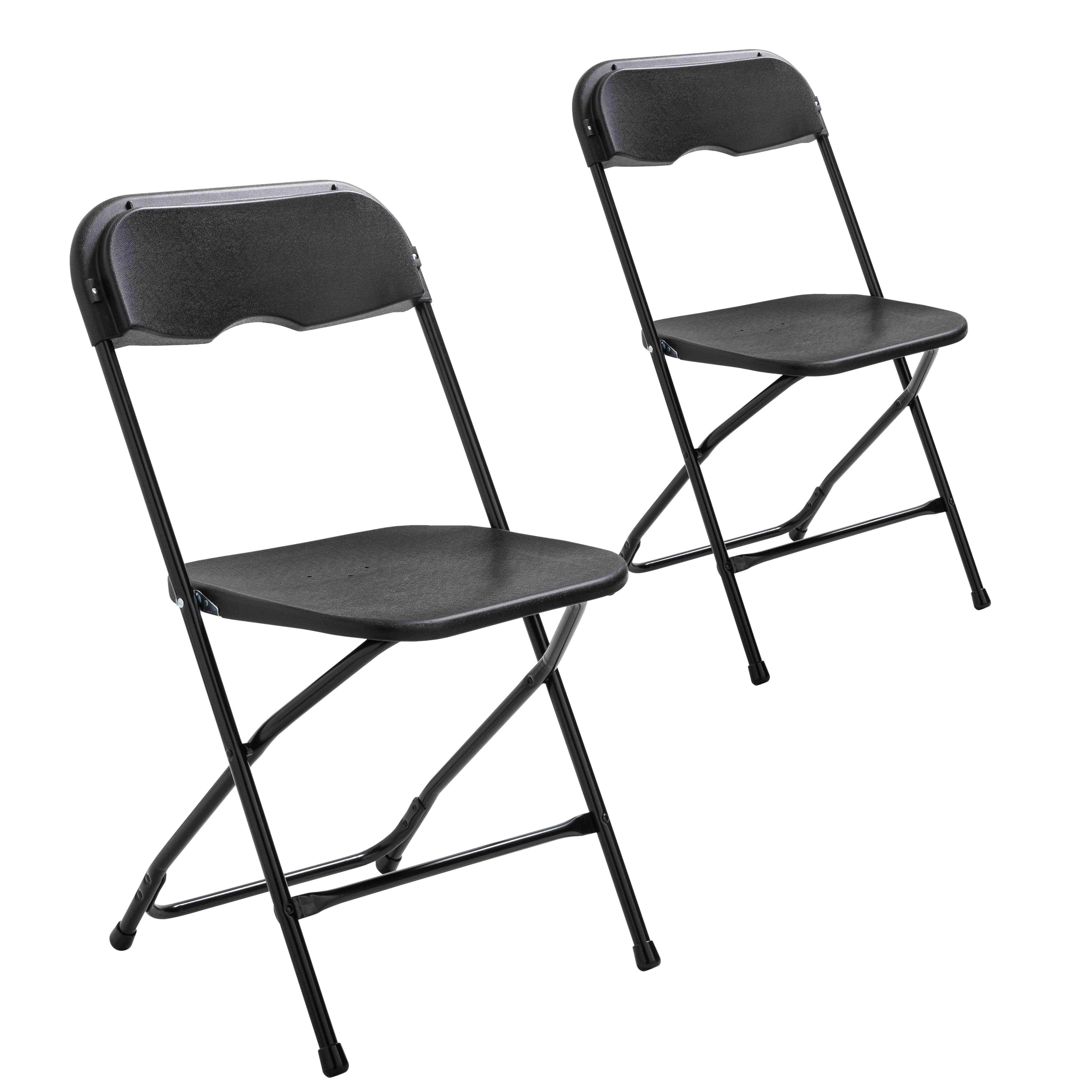 Oviala - 2 chaises pliantes noires de réception REKKEM - Oviala - Imagen 1