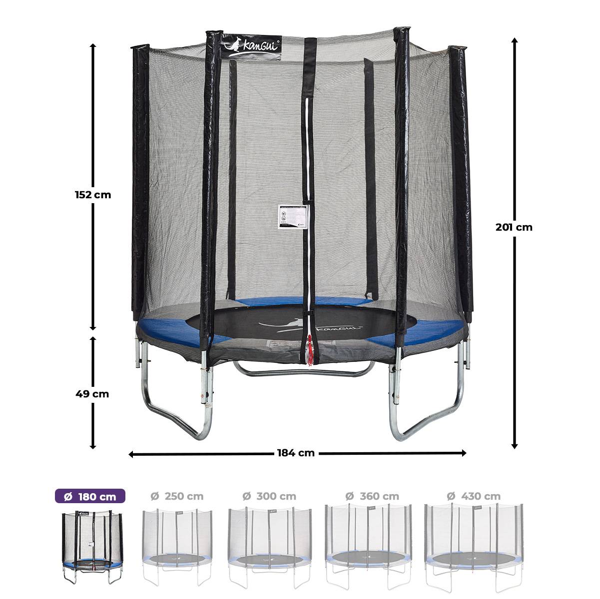 Kangui - Trampoline rond Ø 180cm avec filet de sécurité - RALLI 180 Kangui - Imagen 3