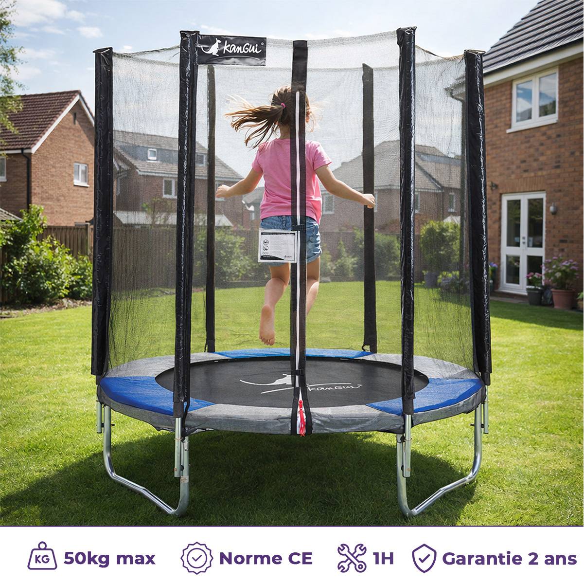 Kangui - Trampoline rond Ø 180cm avec filet de sécurité - RALLI 180 Kangui - Imagen 2