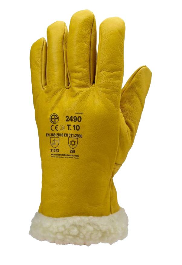 Gant américain ISLANDE EUROTECHNIQUE thermique fourré cuir jaune T10 - COVERGUARD - 2490 - Image 2
