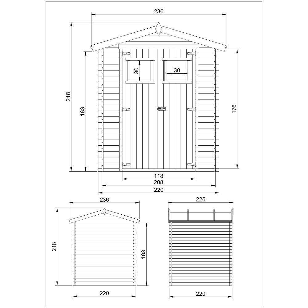 Timbela - Abri de jardin en bois avec plancher - M369+M369G - Timbela - Imagen 5