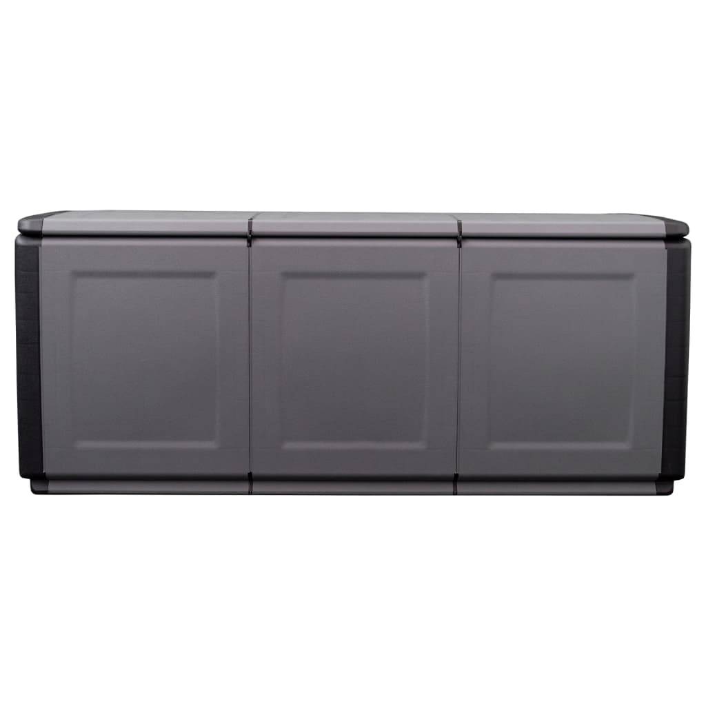 Helloshop26 - Coffre boîte meuble de jardin rangement 138 x 53 x 57 cm 330 litres gris foncé noir - Imagen 2