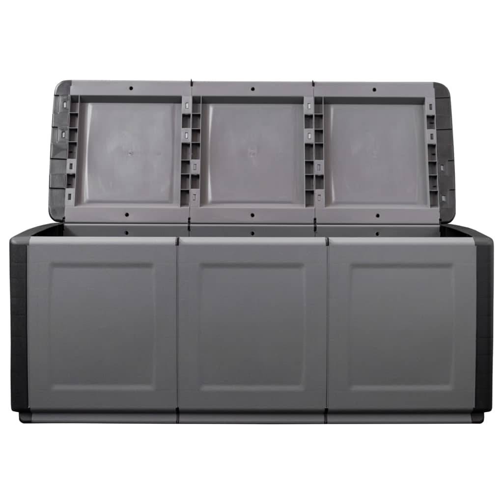 Helloshop26 - Coffre boîte meuble de jardin rangement 138 x 53 x 57 cm 330 litres gris foncé noir - Imagen 5