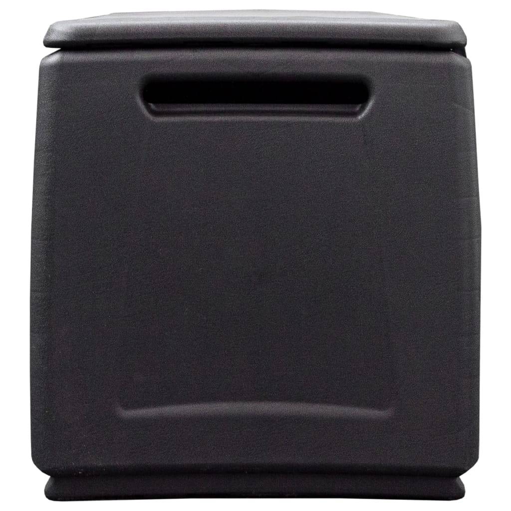 Helloshop26 - Coffre boîte meuble de jardin rangement 138 x 53 x 57 cm 330 litres gris foncé noir - Imagen 3