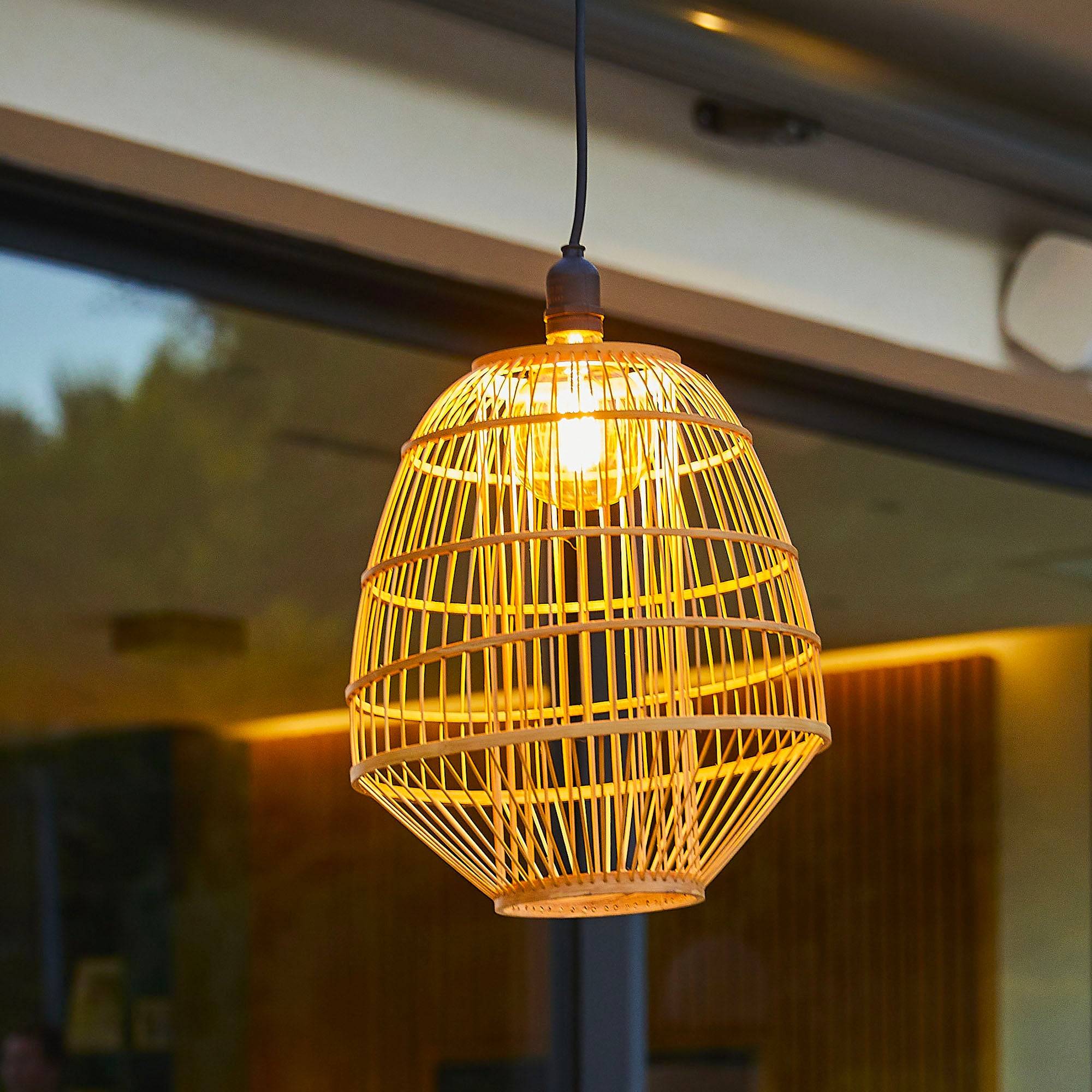 Lumisky - Suspension d'extérieur avec cable MYKONOS Beige Rotin 5m - Imagen 2
