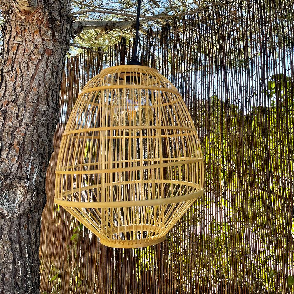 Lumisky - Suspension d'extérieur avec cable MYKONOS Beige Rotin 5m - Imagen 4