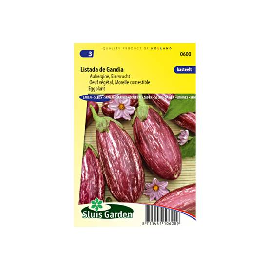 Promesse de Fleurs - Aubergine Listada de Gandia - Oeuf végétal le sachet de 200 graines environ (1g)