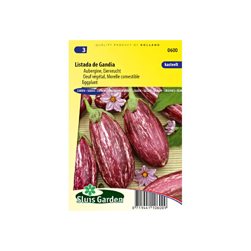 Promesse de Fleurs - Aubergine Listada de Gandia - Oeuf végétal le sachet de 200 graines environ (1g)