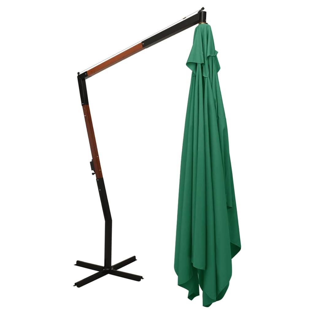 Helloshop26 - Parasol meuble de jardin en porte-à-fau x avec mât en bois 400 x 300 cm vert - Imagen 4