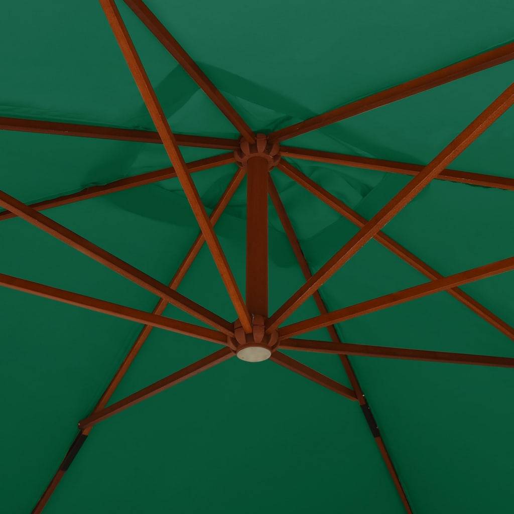 Helloshop26 - Parasol meuble de jardin en porte-à-fau x avec mât en bois 400 x 300 cm vert - Imagen 5