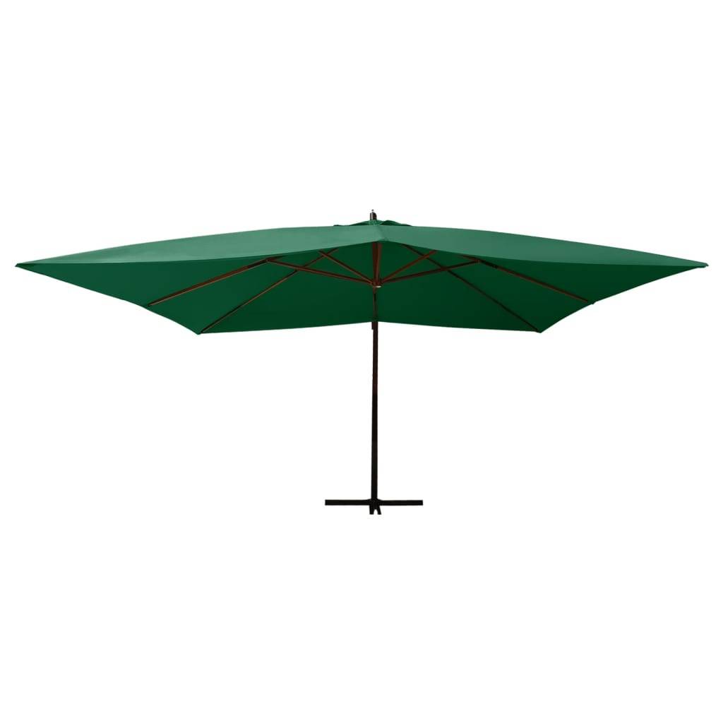 Helloshop26 - Parasol meuble de jardin en porte-à-fau x avec mât en bois 400 x 300 cm vert - Imagen 2
