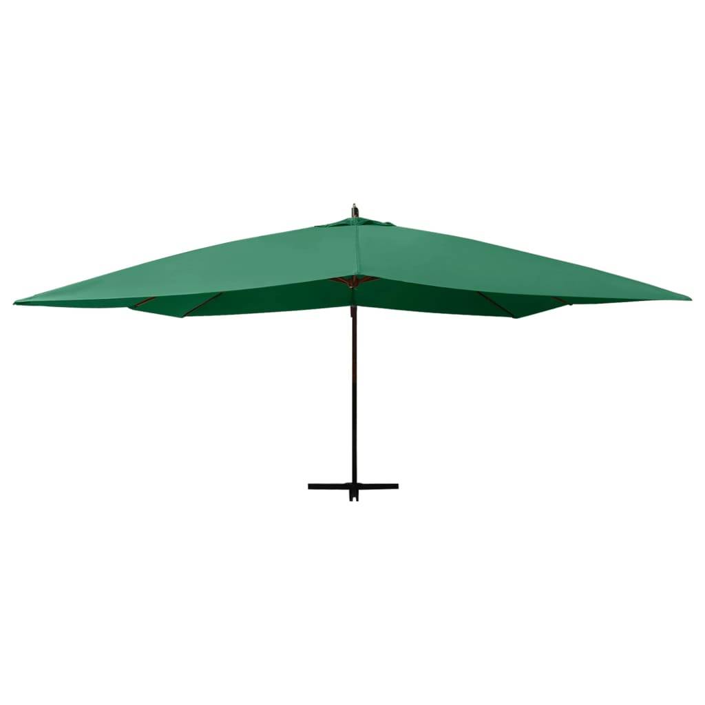 Helloshop26 - Parasol meuble de jardin en porte-à-fau x avec mât en bois 400 x 300 cm vert - Imagen 3