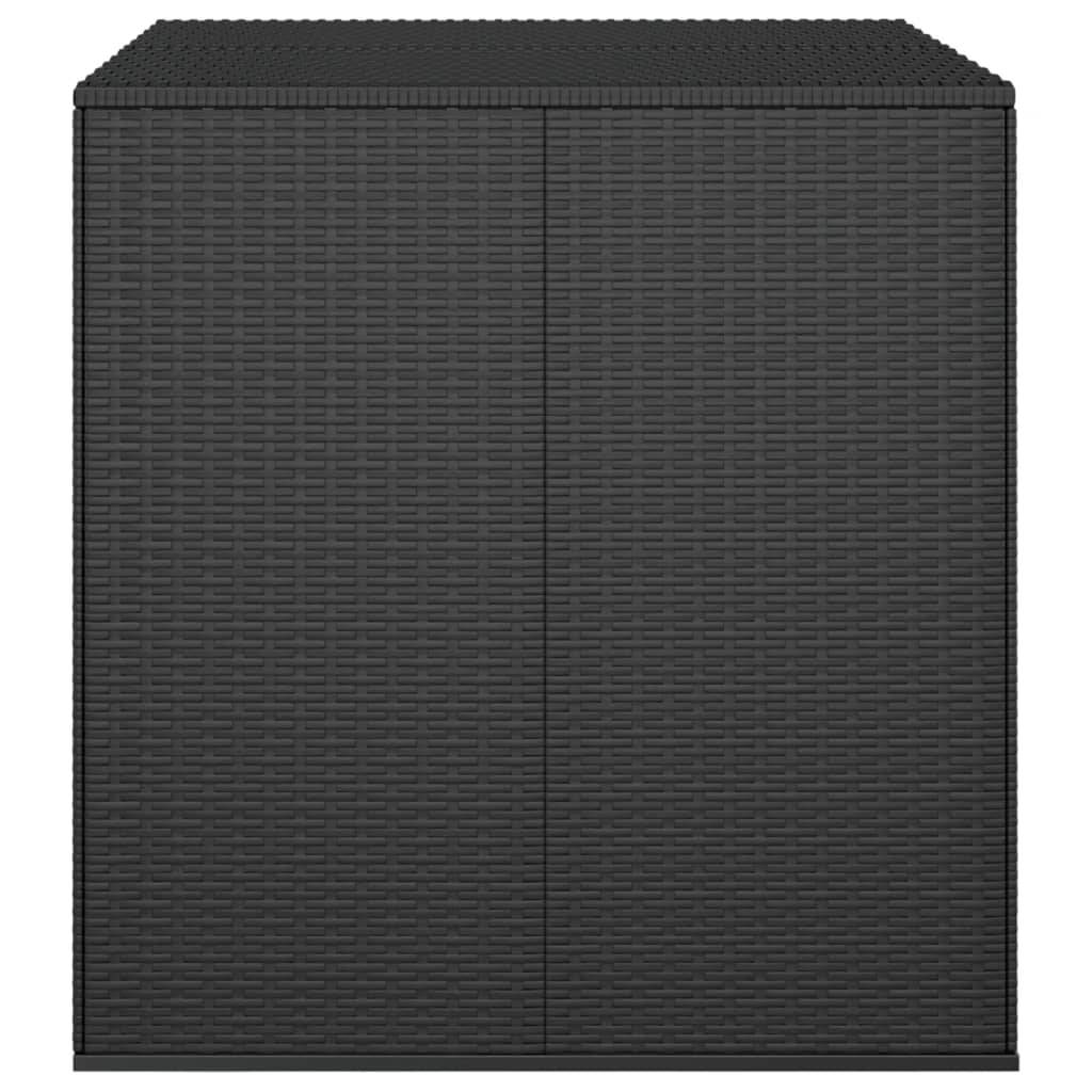 Grande Malle de Jardin en Résine Tressée avec Vérin Hydraulique pour Coussins Noir 100x97.5x104 cm – ComfortXL Outdoor Living - Image 3