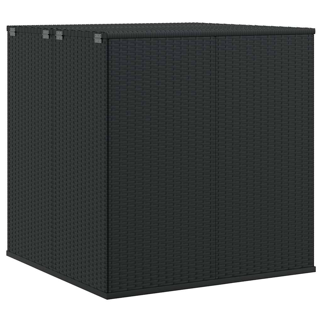 Grande Malle de Jardin en Résine Tressée avec Vérin Hydraulique pour Coussins Noir 100x97.5x104 cm – ComfortXL Outdoor Living - Image 2