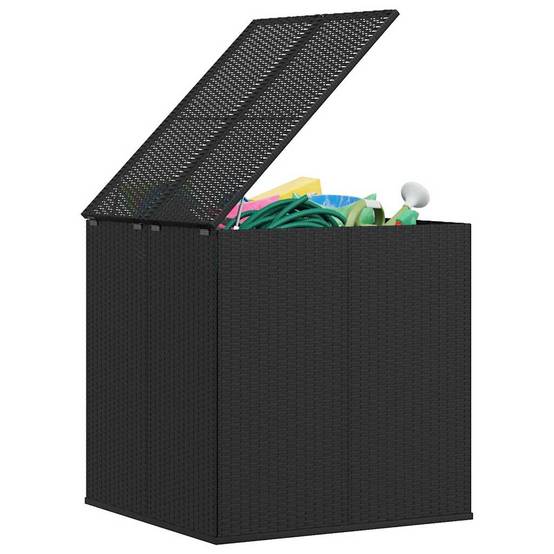 Grande Malle de Jardin en Résine Tressée avec Vérin Hydraulique pour Coussins Noir 100x97.5x104 cm – ComfortXL Outdoor Living - Image 7