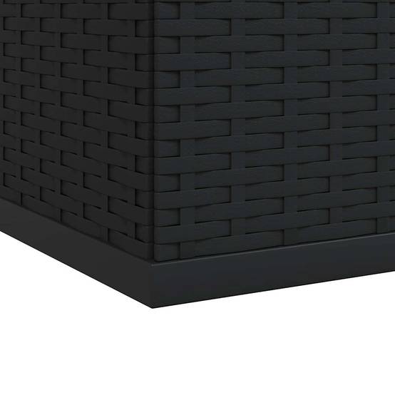 Grande Malle de Jardin en Résine Tressée avec Vérin Hydraulique pour Coussins Noir 100x97.5x104 cm – ComfortXL Outdoor Living - Image 8