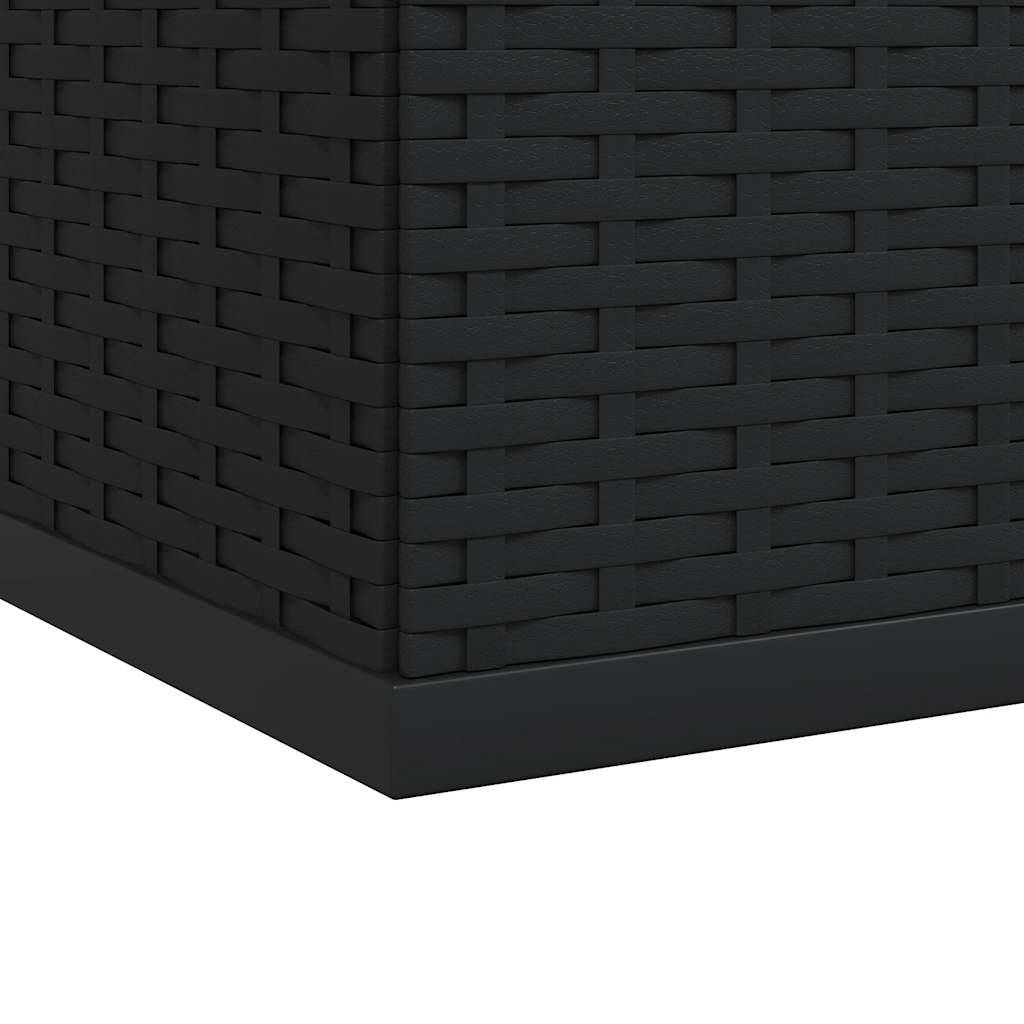 Grande Malle de Jardin en Résine Tressée avec Vérin Hydraulique pour Coussins Noir 100x97.5x104 cm – ComfortXL Outdoor Living - Image 8