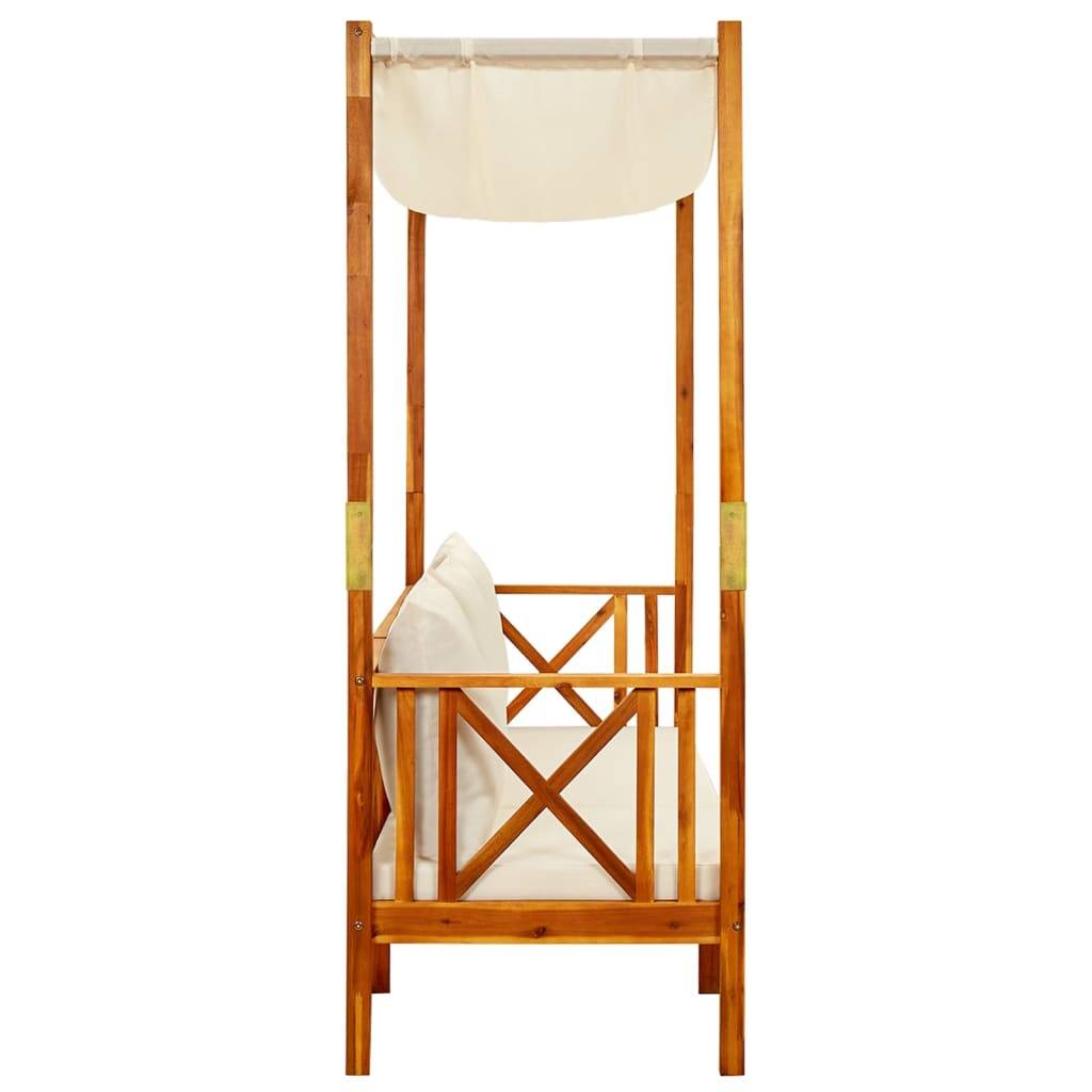 Maison Chic - Banc de jardin - Banc d'extérieur - Banquette avec auvent et repose-pieds Bois d'acacia solide-JU13906 - Imagen 5