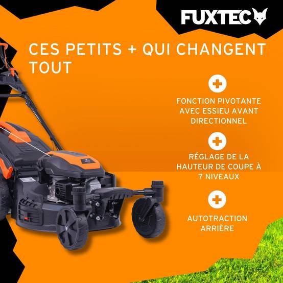 FUXTEC - Tondeuse à gazon thermique autotractée FUXTEC FX-RM5170agile – 51 cm – 170 cm³ – 60L – Roues pivotantes – Easy Clean – Mulching - Image 4