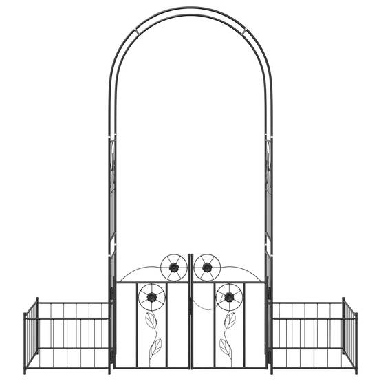 Grande Arche de jardin Métal Noir avec Portail Double Largeur pour Allée 203cm - ComfortXL Outdoor Living - Image 6