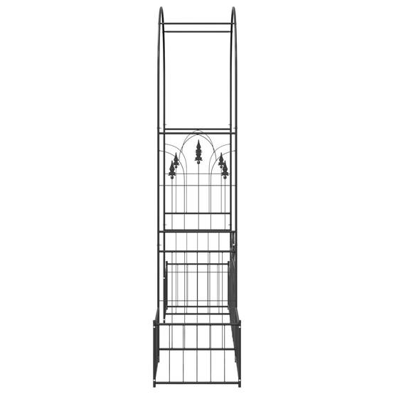 Grande Arche de jardin Métal Noir avec Portail Double Largeur pour Allée 203cm - ComfortXL Outdoor Living - Image 7