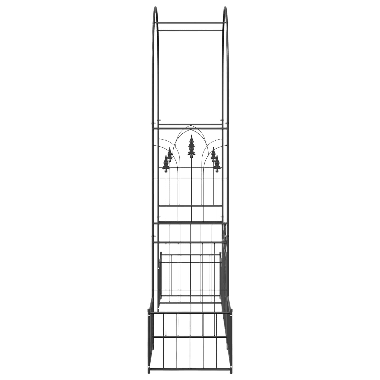 Grande Arche de jardin Métal Noir avec Portail Double Largeur pour Allée 203cm - ComfortXL Outdoor Living - Image 7