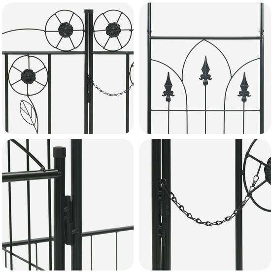 Grande Arche de jardin Métal Noir avec Portail Double Largeur pour Allée 203cm - ComfortXL Outdoor Living - Image 9