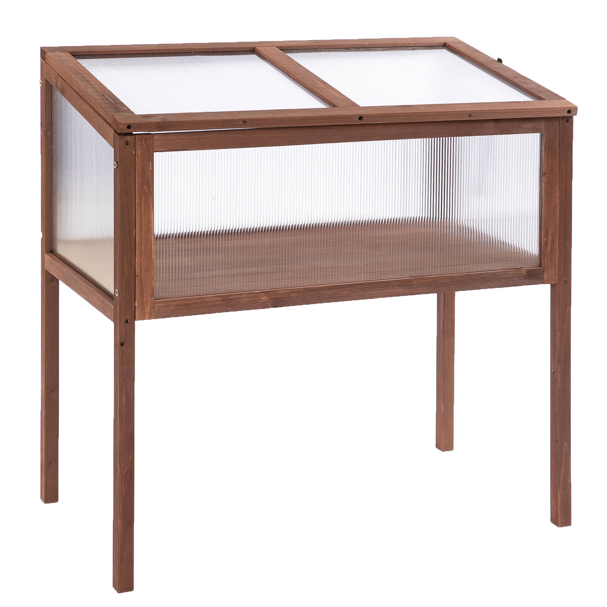 ComfortXL - Carré Potager Surélevé Serre Bois Jardin Balcon Protection Semis 90x50x93cm Brun - ComfortXL Outdoor Living - Image 2