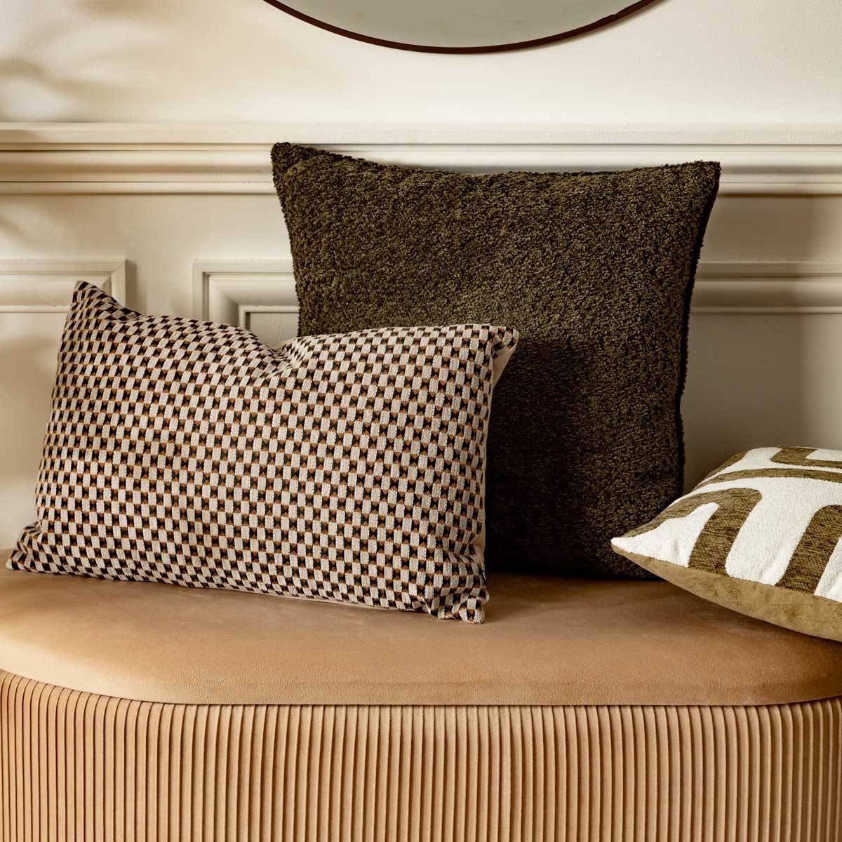 Atmosphera - Coussin décoratif jacquard chenille Beige Lin 30 x 50 cm - Imagen 5