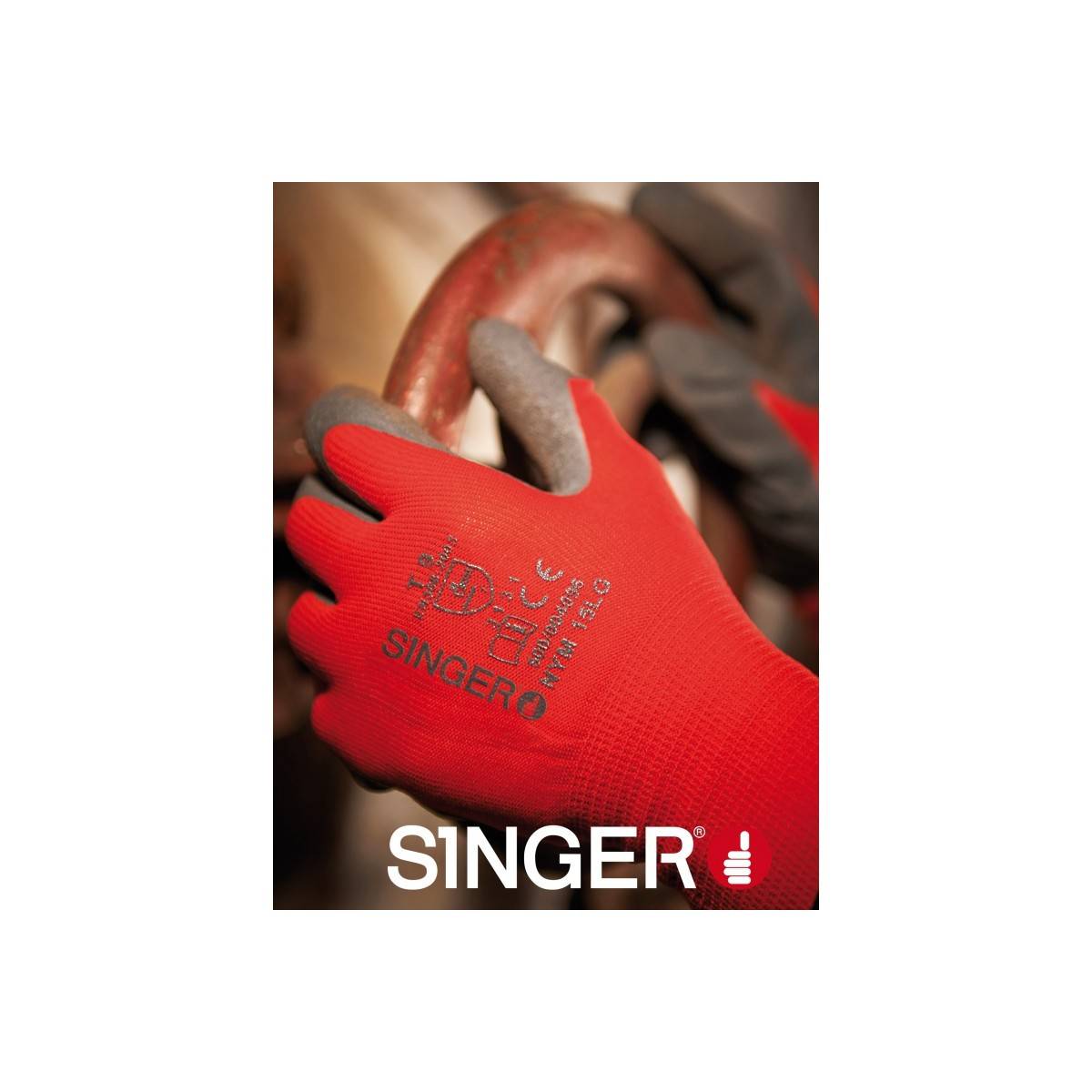Gant de manutention T.9 latex rouge Singer - Imagen 3